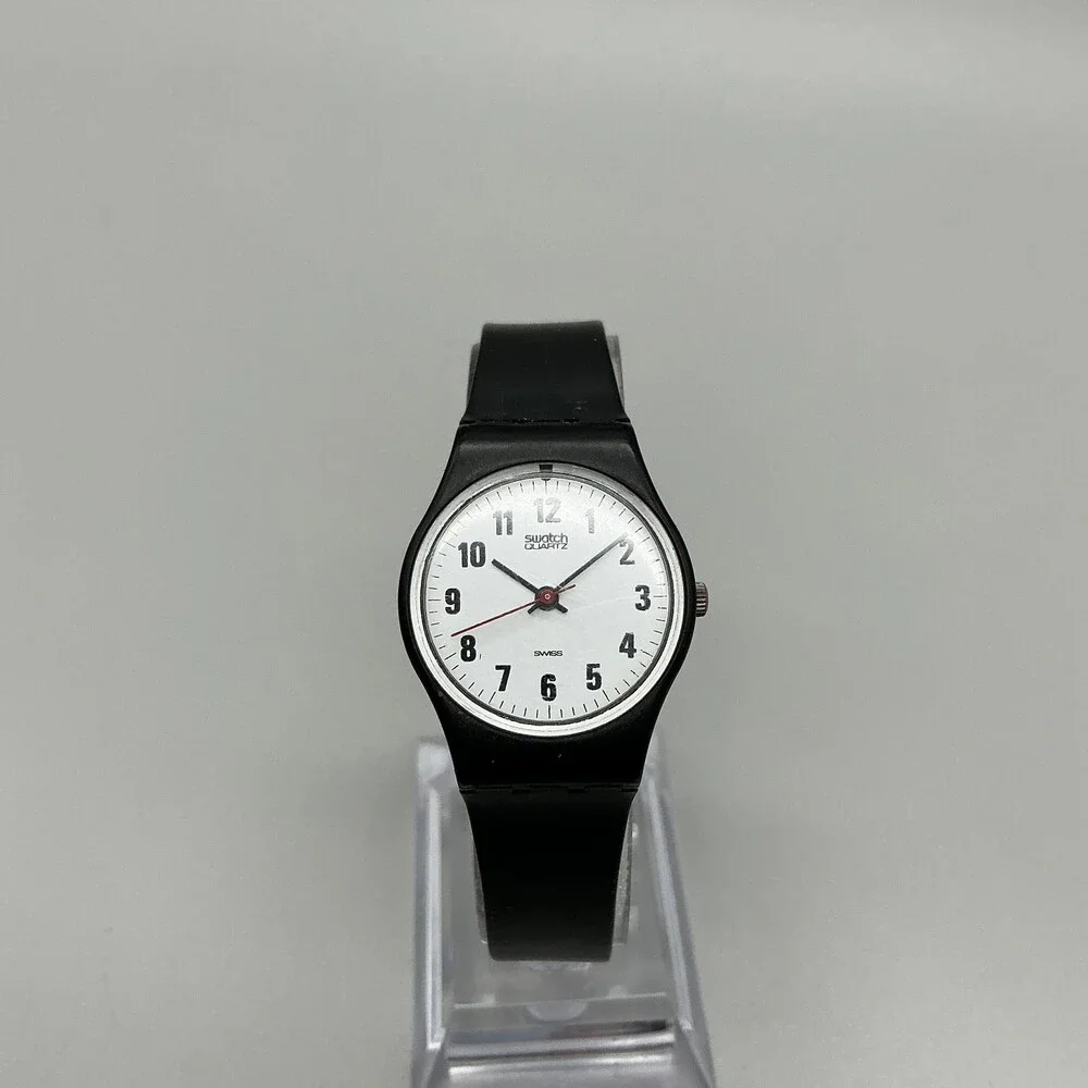 Swatch Something New Womens Watch 25mm Black Rubber Swiss Made New Battery